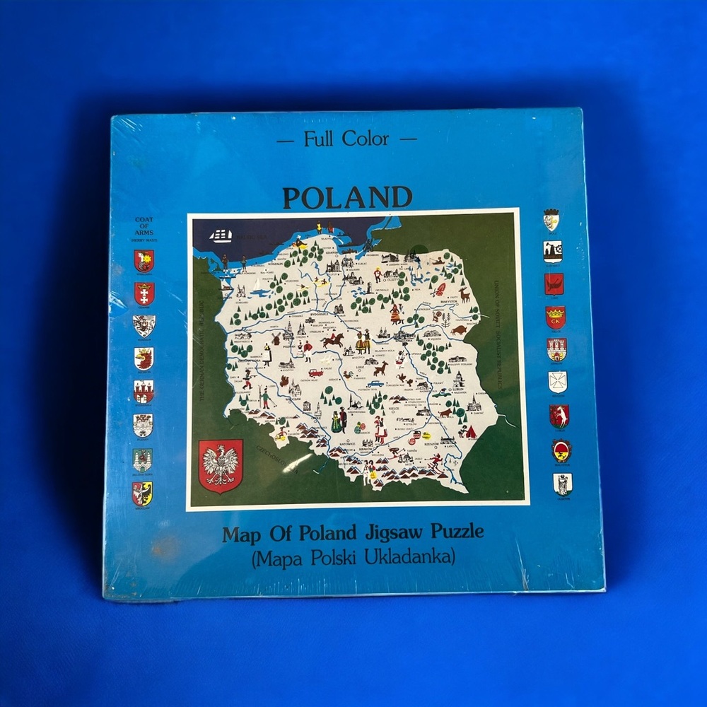 Map of Poland Color Jigsaw Puzzle Polish Heritage 1984. New Sealed. 550 Pieces.